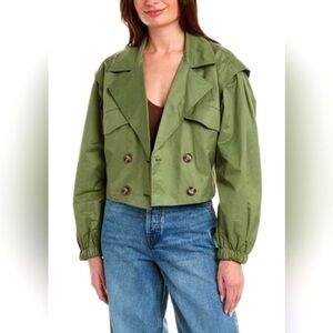 NWOT Free People Looking Glass Trench Coat size L